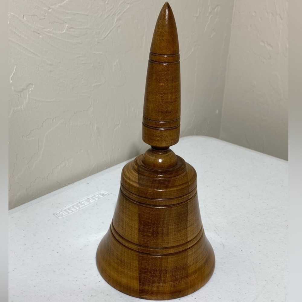 Vintage Wooden Musical Bell 9.5” x 5” EC